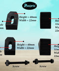 M6 Clamp Kit Set For 3 Inch And 4 Inch Rotary Tables, showing step blocks and screws with measurements, secure mount system.