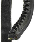 Close-up of 3VX355 Super HC Molded Notch Belt showing notched design and narrow cross-section for high-power transfer.