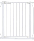 Walk Through Safety Gate For Doorways And Stairs 30 Inch Tall Fits 29.1 To 43.3 Inch Openings Auto Close Hold Open Pressure Mounted No Screws White