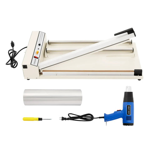 Heavy Duty 24 Inch Shrink Wrap Sealer With 1500W Heat Gun And 530W Heater, I Bar Packaging Tool For PVC And POF Film.