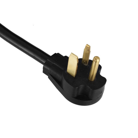 Heavy Duty 50 Foot Welder Extension Cord, 30 Amp 10 AWG Copper Core Power Cable, NEMA 6-50P plug, gold connectors visible