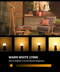 Warm white 2700K Smart LED Light Bulbs That Play Nice With Alexa And Google Home, 60W Equivalent, Dimmable Via App, A19 E26