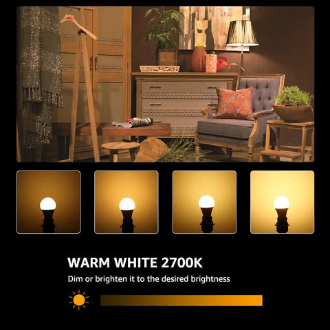 Smart LED Bulbs That Play Nice With Alexa And Google Home 60W Equivalent Dimmable From The App Warm White 2700K in room setting