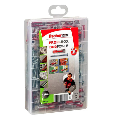ProfiBox DuoPower All In One Wall Fixings Kit Universal Concrete Hollow Material And Drywall Anchors With PZ Screws case