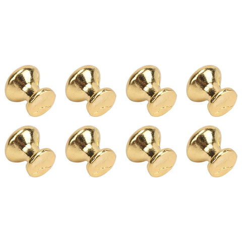 Miniature Round Head Pull Handles Set for Dollhouse Cabinets and Drawers, One to Twelve Scale Metal Knob Hardware in Gold Tone, 8pcs