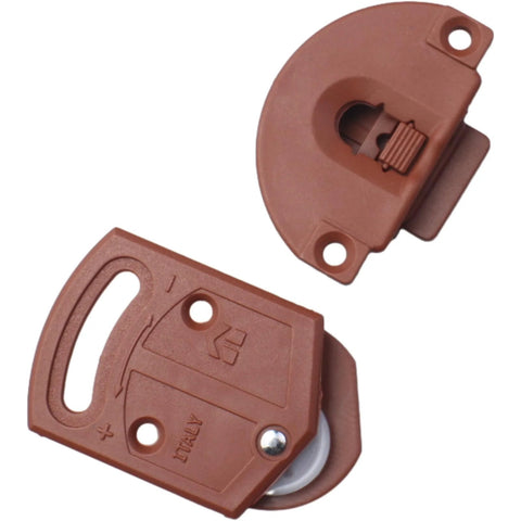 Old Fashioned Wardrobe Sliding Door Roller Gear Track Internal Kit Two Pieces for Closet and Wardrobe Doors Red ABS Wheel