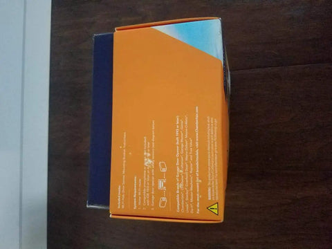 Packaging box of MyQ Smart Garage Hub WiFi Enabled Garage Controller, showing product features and details.