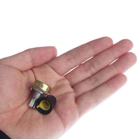 Hand holding Potentiometer Kit 40 Pieces WH148 Assortment With 10 Resistance Values B1K 2K 5K 10K 20K 50K 100K 250K 500K 1M 15mm Linear Taper 3 Pin