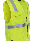 Hi Vis Deluxe FR Road Vest Type R Class 2 Small Dual Certified For Flash Fire And Arc Hazard Zipper Front with reflective trim