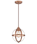 Stella Mira One Light Indoor Mini Pendant in Washed Copper Finish Delivers Dope Look for Kitchen Island and Living Room Sloped Ceiling