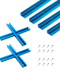 Double-Cut Universal T-Track And Intersection Kit, 4-Piece 48-Inch Aluminum T-Tracks and screws for drill press table upgrade