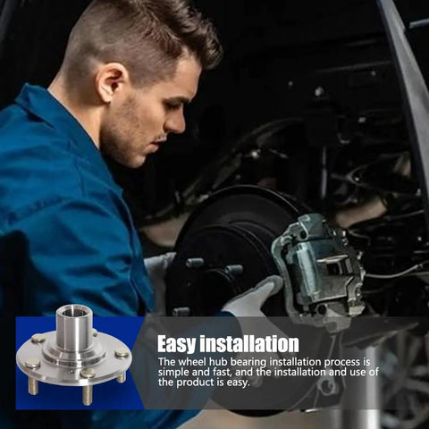 Mechanic installing Front Wheel Hub Bearing Assembly Fits Civic 2012 2013 2014 2015 1.8L Gas Or 1.5L Electric And Gas Engine