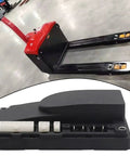 Get This Heavy Duty Recise Electric Stacker Controller For Forklifts, black throttle module and red pallet forks for warehouse use.