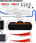 Comprehensive 16 Piece Auto Tool Kit For Everyday Vehicle Maintenance with measurements and tools overview.