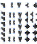 Get This Awesome 32 Piece Pneumatic Fittings Kit With Push To Connect Air Hose Connectors For Quick And Easy Setup On Your Precision Automation Gear Including Straight Elbow Tee Y Splitter Types Perfect For 4 6 8 And 10mm Tubing Hoses, 32 black brass fittings