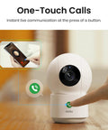 2K Indoor Security Cam for Home, Baby Monitor and Pet Cam, 360-Degree Coverage, 2.4 GHz Wi Fi, One-Touch Call feature demonstration