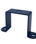 Front view of 4 Pack 2x2 Square Tube Strap Clamps For 2 Inch Pipes, Beefy Heavy Duty Metal U Bracket Mounts, Powder Coated Black