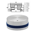 Heavy Duty Volume Control Knobs 3 Pack Butter Smooth Twist Solid Aluminum Potentiometer with blue rubber grip and precision bore.