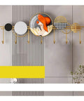 Heavy Duty Wall Mounted Coat Rack With Rustic Iron Entry Hooks Space Saving Decorative Organizer For Hanging Jackets Bags And Gear Rock Solid Design That Saves Floor Space And Keeps The Entryway Neat All Season Long - sophisticated gold design with round hooks.