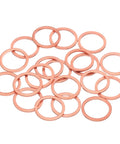 Premium Copper Flat Washers M16 20 Pack heavy duty round gaskets in copper for solid sealing and vibration control.