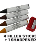 Wood Floor And Furniture Scratch Repair Kit With 4 Filler Sticks And 4 Touch Up Markers To Fix Scratches Chips And Dings