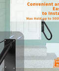Tough As Nails U Shaped Wall Mounted Grab Bar For Stairs With Nonslip Grip Easy Install Door Jmb Corner Safety Handrail mounted near door