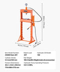 Hustle With This Bad Boy: Vevor 20 Ton Hydraulic Shop Press with pressure gauge and H-frame design for metal work.