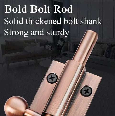 Secure Your Home With Heavy Duty Zinc Alloy Sliding Bolt Latch Smooth Glide Action Rock Solid Barn Door Hardware In Green Bronze Finish, close-up of bold bolt rod.