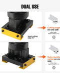 Top Notch 1400W Portable Electric Hydraulic Angle Cutter with bevel cutting edge for 45 degree cuts and rounded corners.