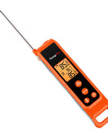 2 In 1 Infrared Thermometer With Meat Probe For Grilling And Cooking, Non Contact Laser Thermometer For Griddle, Grill, Orange