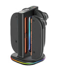 Controller Fast Charging Station With Touch Glow Lights For Nintendo Switch 2 Featuring 9 Color Breathing Modes, sleek design charging four controllers.