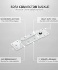 Sofa Connector Buckle For Sectional Couches And Modular Furniture Locks To Stop Sliding And Shifting Heavy Duty Steel