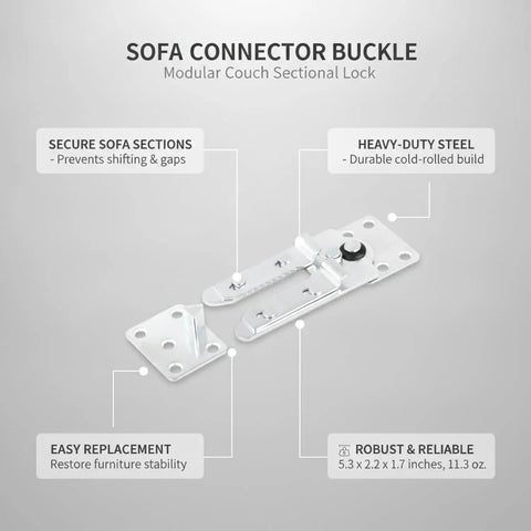 Sofa Connector Buckle For Sectional Couches And Modular Furniture Locks To Stop Sliding And Shifting Heavy Duty Steel