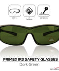 Built Tough Kickass IR3 Welding Safety Glasses With Anti Fog And Anti Scratch Wrap Around Lenses UV Shield Flexible Fit ANSI Z87 Certified Smooth Vision For Daily Grind Case Of 144 Units, dark green lenses