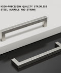 Five Inch Brushed Nickel Cabinet Pulls 25 Pack Square Door Handles For Modern Dresser And Drawer Hardware Stainless Steel Kitchen