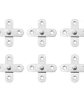 Rotation Hinges With Free Spin And Easy Install 6Pcs Stainless Steel Hidden Pivot Door Hinges arrayed in two rows.