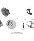 Technical drawing of Front Disc Brake Conversion Kit For 1937 1948 Ford Cars And 1937 1947 Ford Pickups With Spindle 11 Inch Rotors
