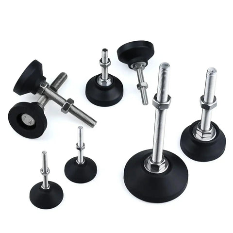 Beefy Adjustable Lathe Leg Set 40mm Diameter Threaded Leveling Feet With Swivel Base And Articulating Legs For M5 M6 M8 M10 M12 4 Pack