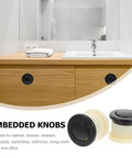 Six Pack Embedded Retractable Spring Knobs Zinc Alloy Cabinet Door Pulls Hidden Handle on modern bathroom cabinet.