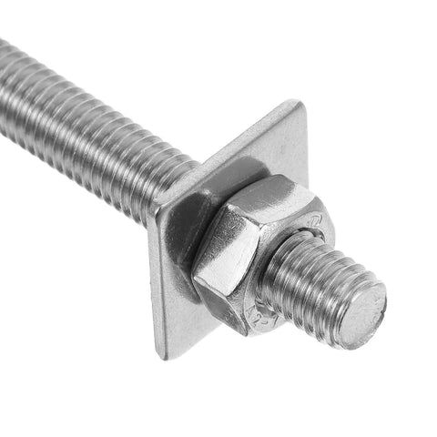 Close-up of Two Pack Extended Length M8x100mm 304 Stainless Steel Threaded Rods Kit With Nuts And Washers For Drywall Construction