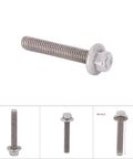 Top Quality M6 Hex Flange Screws 304 Stainless Steel Bolts For Tough Jobs Includes 10 Pcs With Five Awesome Lengths, 35mm length