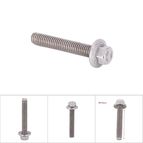 Top Quality M6 Hex Flange Screws 304 Stainless Steel Bolts For Tough Jobs Includes 10 Pcs With Five Awesome Lengths, 35mm length