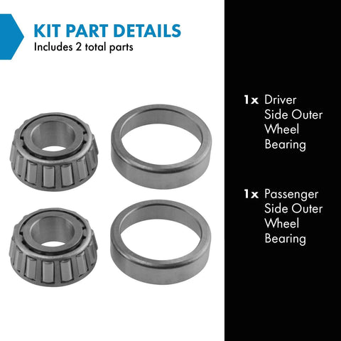 Front Outer Wheel Bearing Pair Set Of 2 For Alfa Romeo Chevy Ford And Jeep Includes Driver Side And Passenger Side Bearings