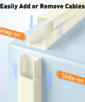 Straight Up Sturdy Beige Cord Hider And Wall Cable Cover Fits 2 To 3 Wires Fire Resistant snap-on and slide-on cable management design.