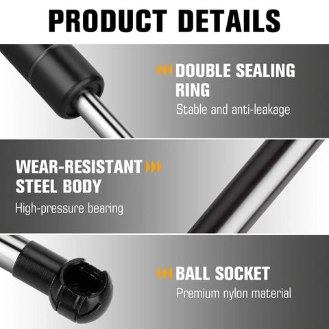 Close-up of Honda CRV Rear Hatch Lift Support Shocks Struts Set 2007 2008 2009 2010 2011 Two Pack Tailgate Gas Struts Replacement