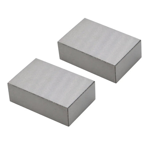 Two Pack Precision 1-2-3 No Hole Blocks In Hardened Steel 0.0002-0.0003 In Tolerance HRC 57-62 All Six Sides Hardened And Ground Cross Drilled For Lightweight Strength Built Tough For Quick Setup And Accurate Machining, two steel blocks
