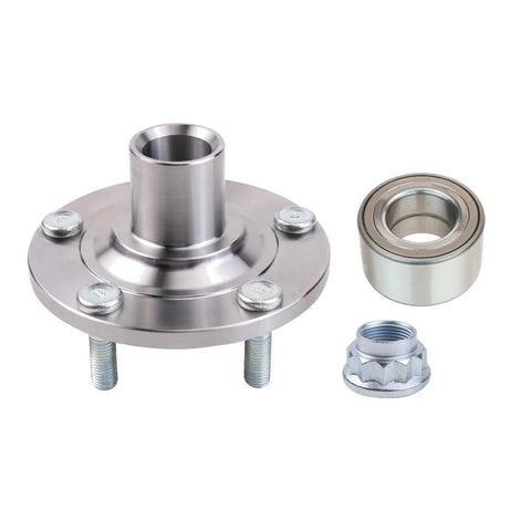 Front Passenger Side Wheel Bearing And Hub Kit For Lexus ES330 ES350 RX330 RX350 RX400h Toyota Avalon Camry And Highlander 2001 To 2016 Drop In Ready Easy Install Plug And Play OEM Quality Replacement Wheel Hub Bearing Set, showing metal components.