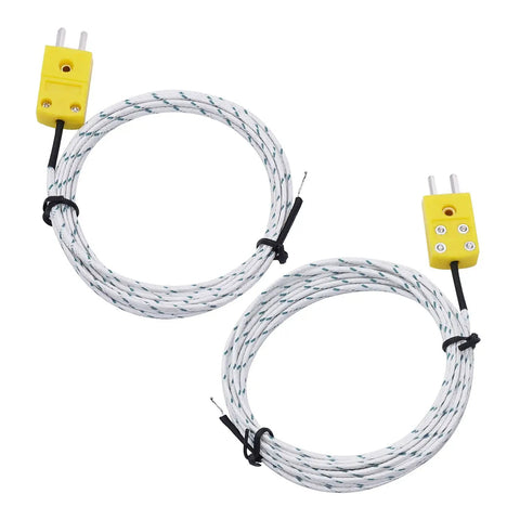 Five Pack Type K Mini Connector Thermocouple Probes With 3 Meter Cable, Fast Response Temperature Sensors For Everyday Use