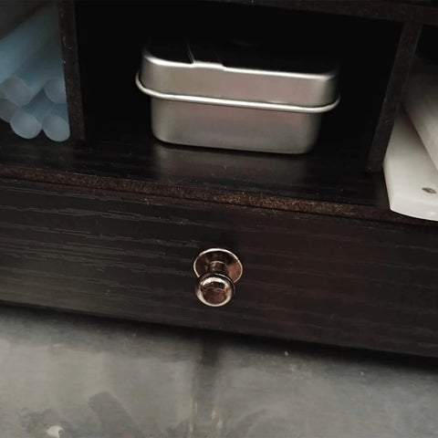 10 Pack Mini Drawer Knobs Zinc Alloy Black 0.39x0.43 Inches Durable Small Cabinet Pulls for Dressers Cabinets Closets