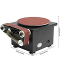 Versatile Mini Belt Disc Sander With 6-Inch Sanding Wheel And Small Grinder For Wood Metal Working, compact bench tool.